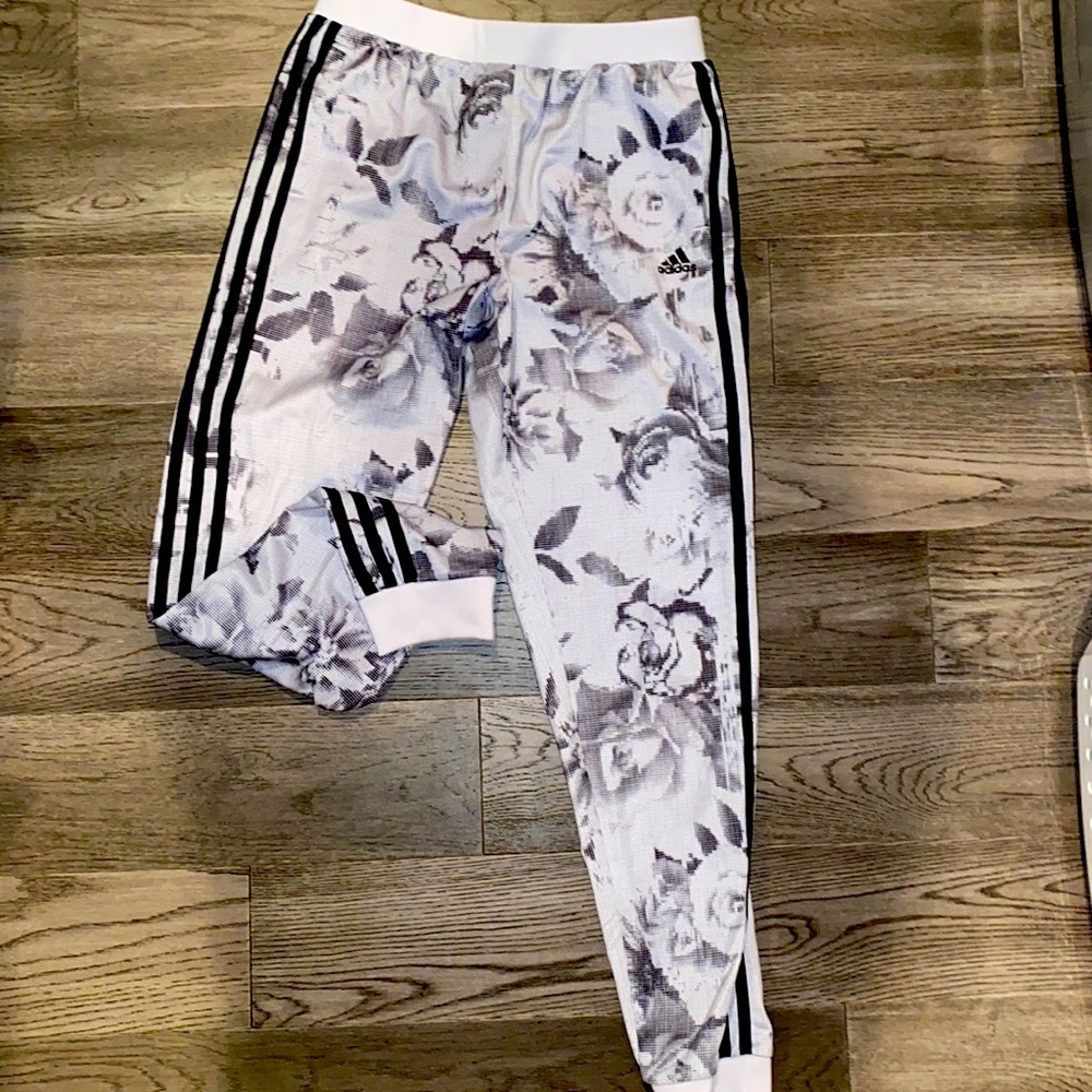 ADIDAS YOUTH XL FLORAL TRACK PANTS